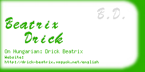 beatrix drick business card